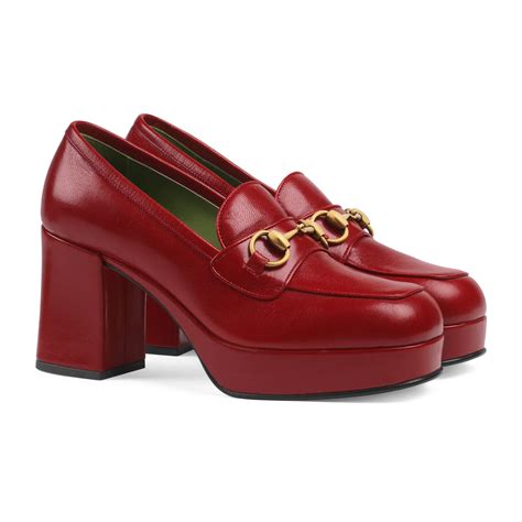 gucci platform loafers red|Gucci harald horsebit platform loafer.